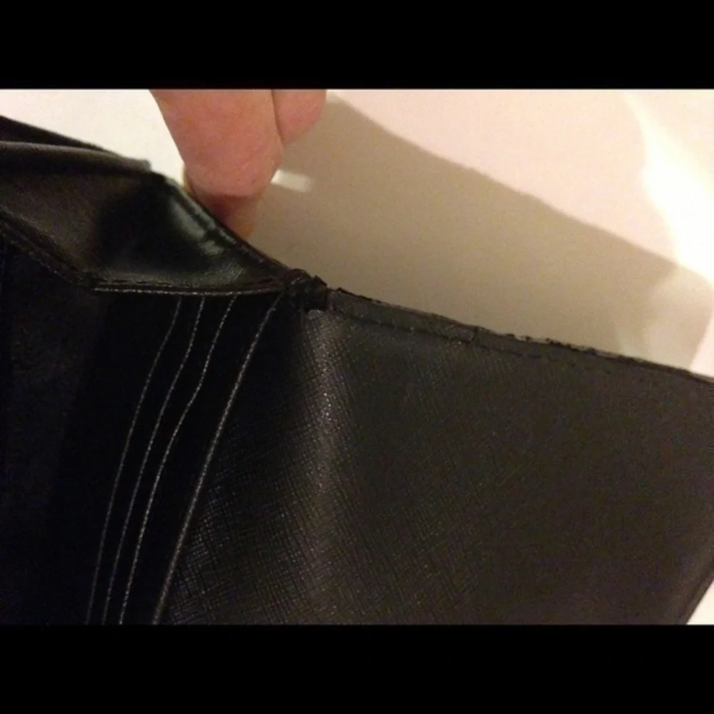 Michael Kors black leather checkbook wallet